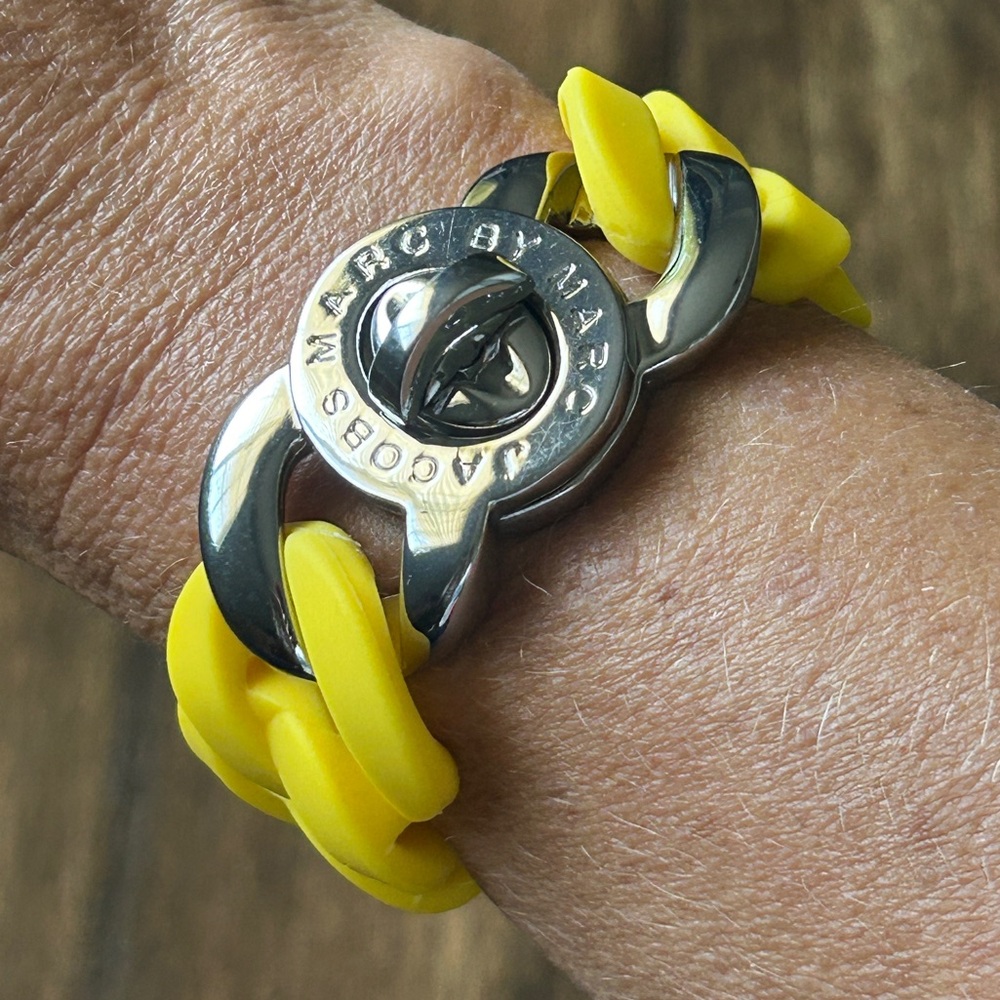 Marc by Marc Jacobs yellow w/silver lock bracelet